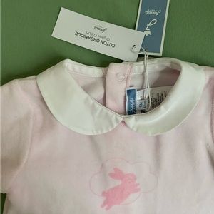 Pink velvet Jacadi footie